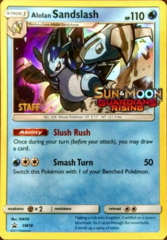 Alolan Sandslash SM18 Wave Holo STAFF Promo - SM2 Guardians Rising Prerelease